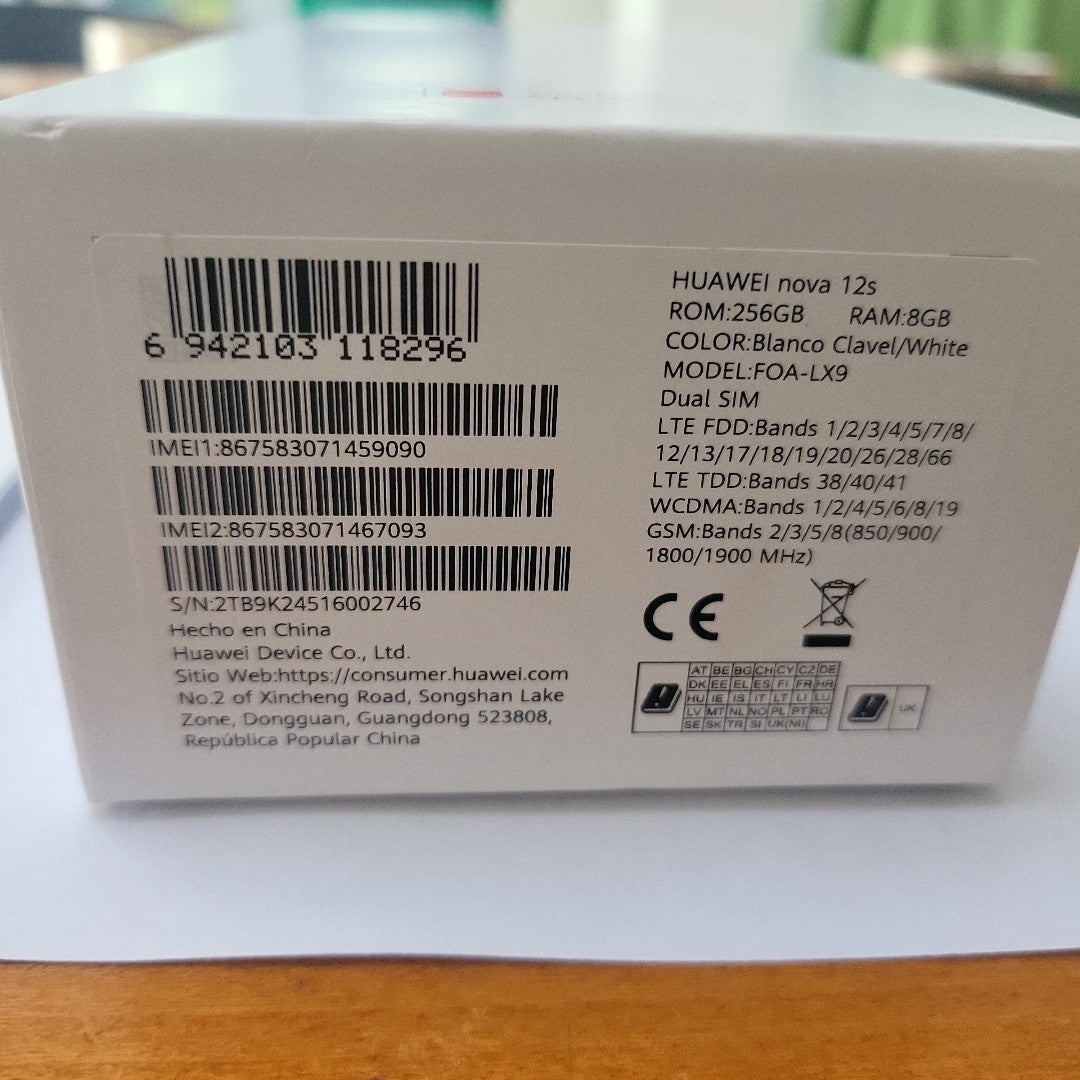 CELULAR HUAWEI NOVA 12S FOA-LX9 (2024) 256 GB 8 GB RAM (SEMINUEVO)
