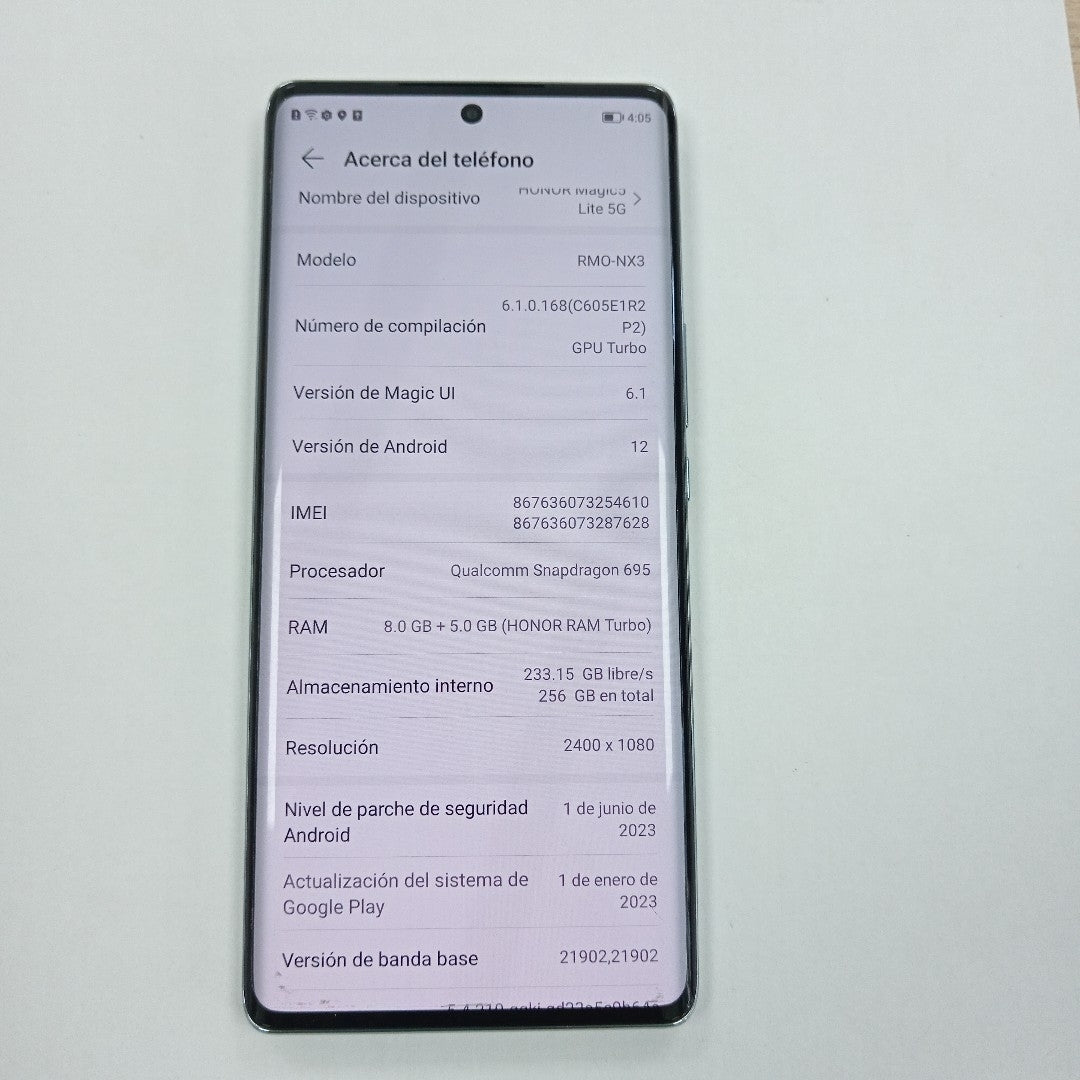 CELULAR HONOR MAGIC 5 LITE RMO-NX3 256 GB 8 GB RAM