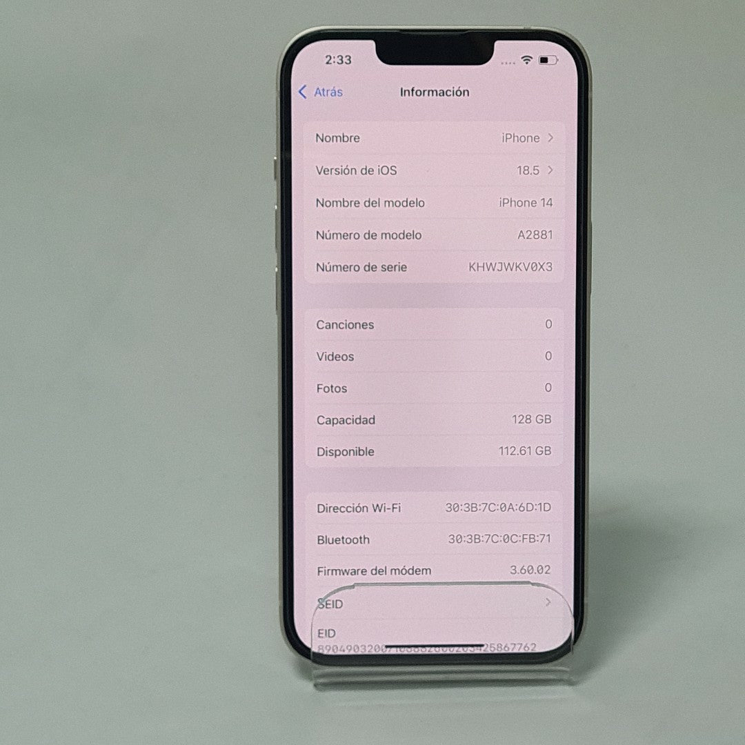 CELULAR APPLE IPHONE 14 A2882 128 GB 6 GB RAM (SEMINUEVO)