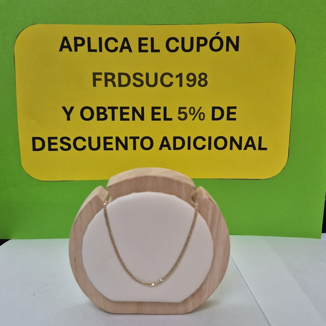 CADENAS BARBADA DIAMANTADA ORO 14K 2.2 (NUEVO)