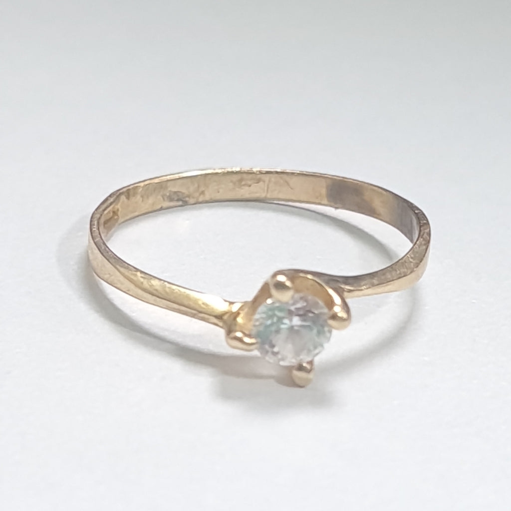 ANILLITO, SOLITARIO. ORO. 14 K 1.2 GRMS (SEMINUEVO)