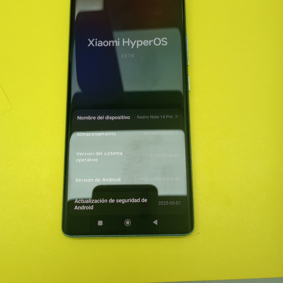 CELULAR XIAOMI REDMI NOTE 14 PRO 24116RACCG (2024) 256 GB 8 GB RAM (SEMINUEVO)