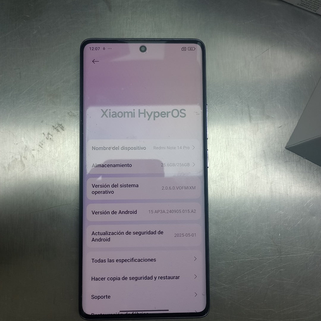 CELULAR XIAOMI REDMI NOTE 14 PRO 24116RACCG (2024) 256 GB 8 GB RAM (SEMINUEVO)