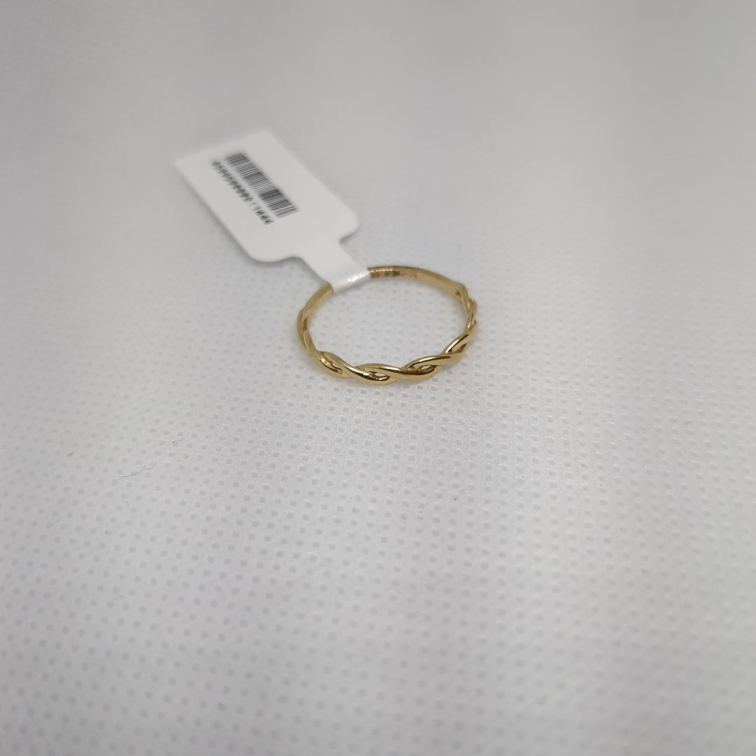 10158AND00070B2416 FRD11 ANILLO TRENZADO DELGADO ORO 14K 1.3GRS (NUEVO)