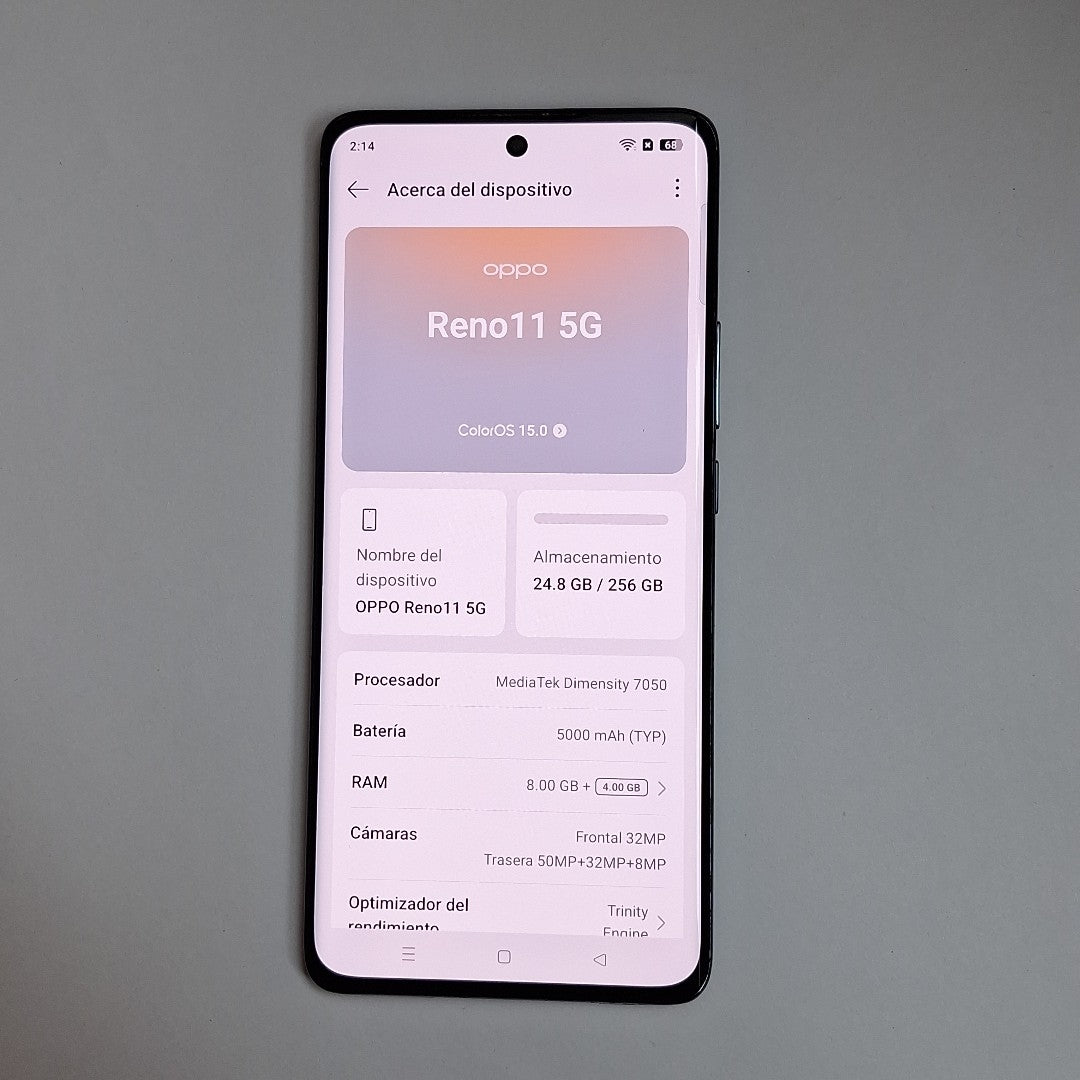 CELULAR OPPO  RENO11 5G CPH2599 (2024) 256 GB 8 GB RAM (SEMINUEVO)