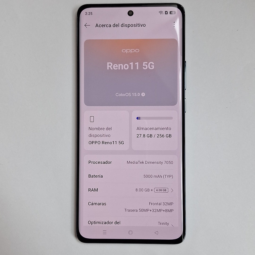 CELULAR OPPO  RENO11 5G CPH2599 (2024) 256 GB 8 GB RAM (SEMINUEVO)