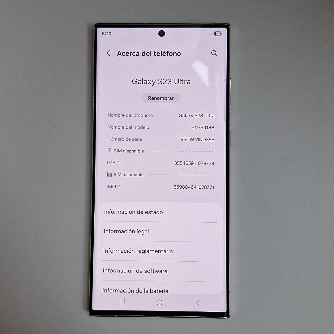 CELULAR SAMSUNG GALAXY S23 ULTRA SM-S918B 512 GB 12 GB RAM (SEMINUEVO)