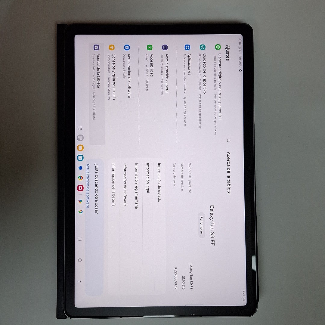 TABLETA SAMSUNG GALAXY TAB S9 FE SM-X510 (2023) 128 GB 6 GB RAM (SEMINUEVO)
