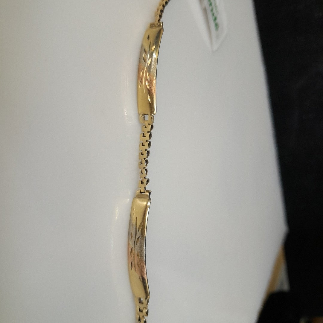 PULSERA. ORO, ORO COMBINADO. 10 K 3.8 GRMS (SEMINUEVO)