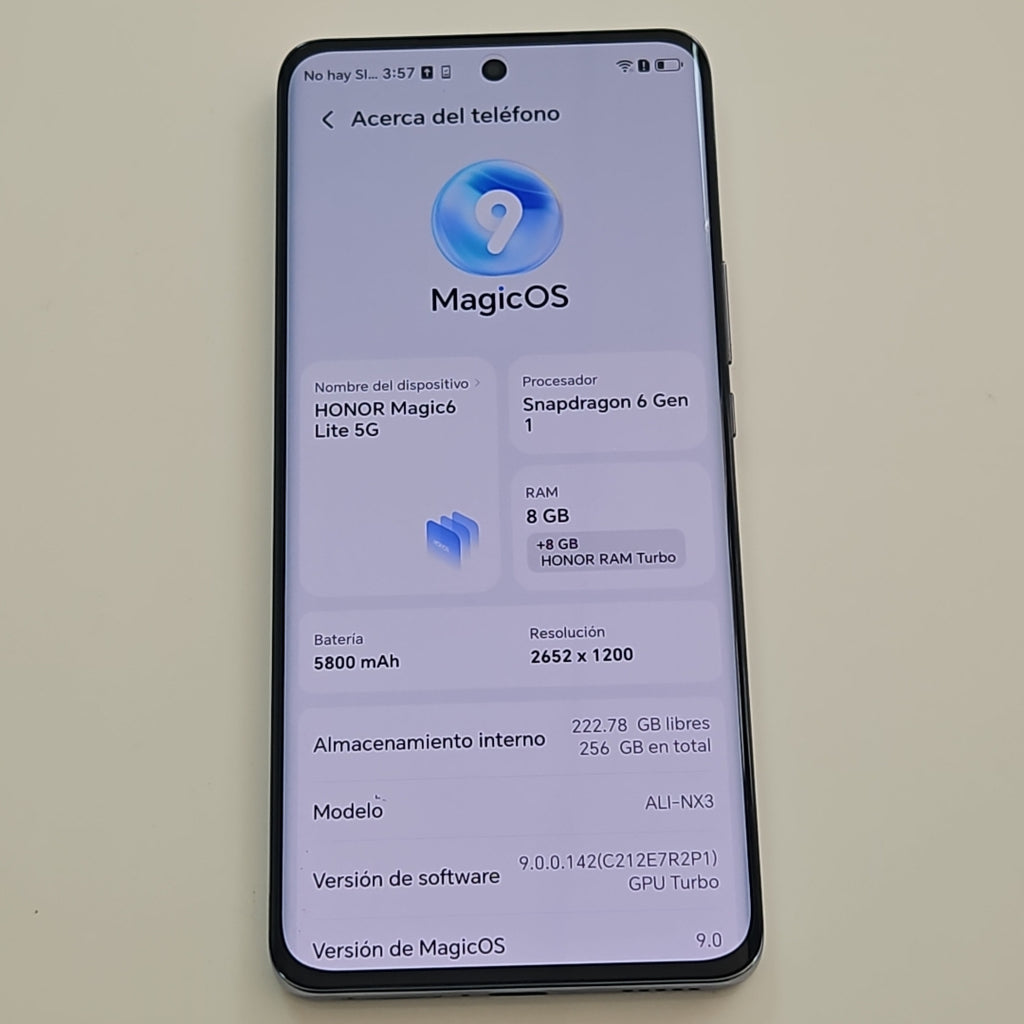 CELULAR HONOR MAGIC6 LITE 5G ALI-NX3 (2023) 256 GB 8 GB RAM (SEMINUEVO)