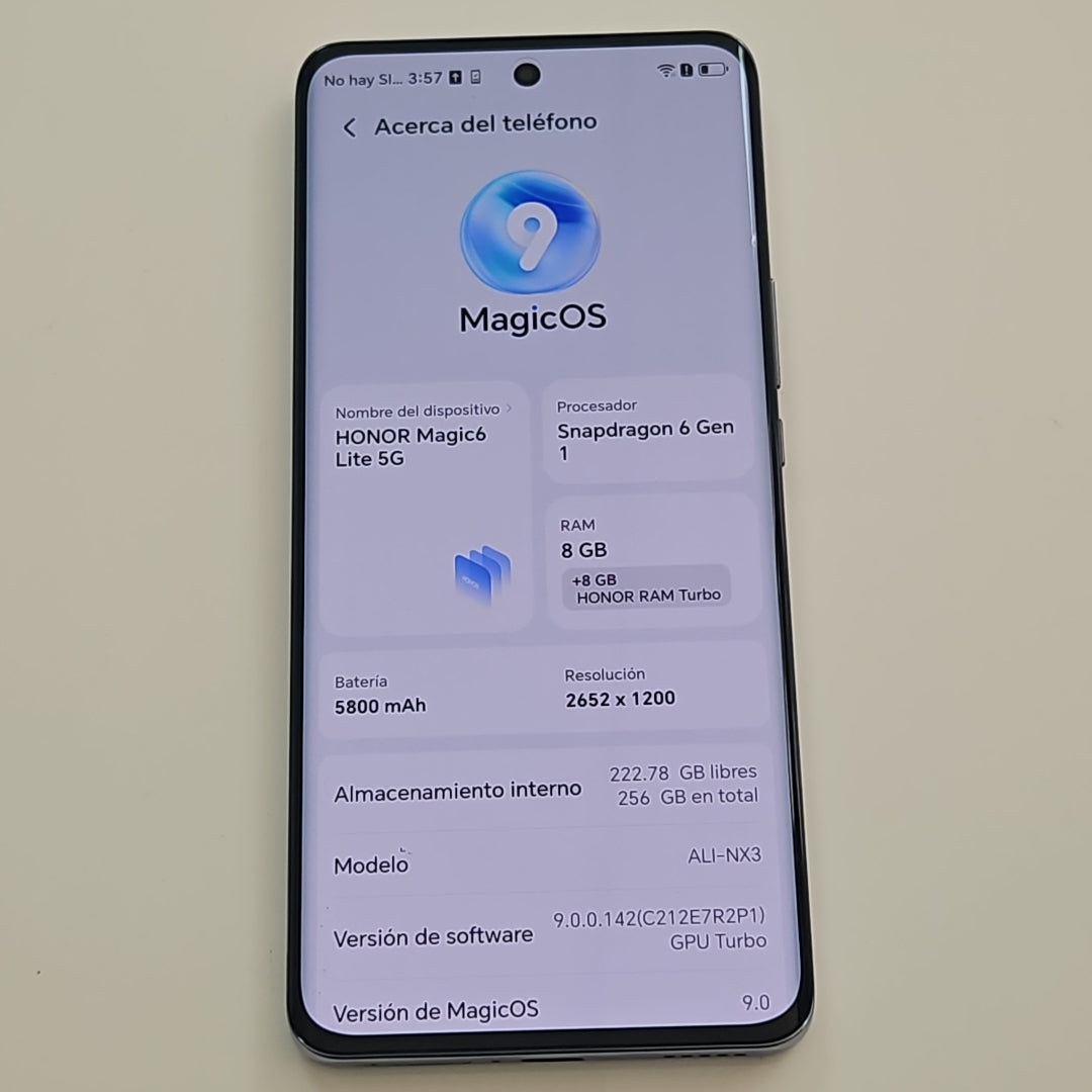 CELULAR HONOR MAGIC6 LITE 5G ALI-NX3 (2023) 256 GB 8 GB RAM (SEMINUEVO)