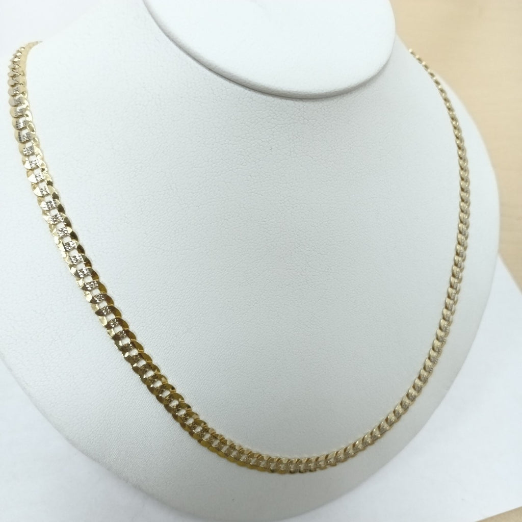 CADENAS BARBADA DIAMANTADA ORO 14K 14.3 (NUEVO)