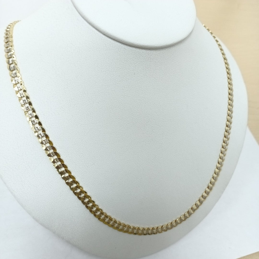 CADENAS BARBADA DIAMANTADA ORO 14K 14.3 (NUEVO)
