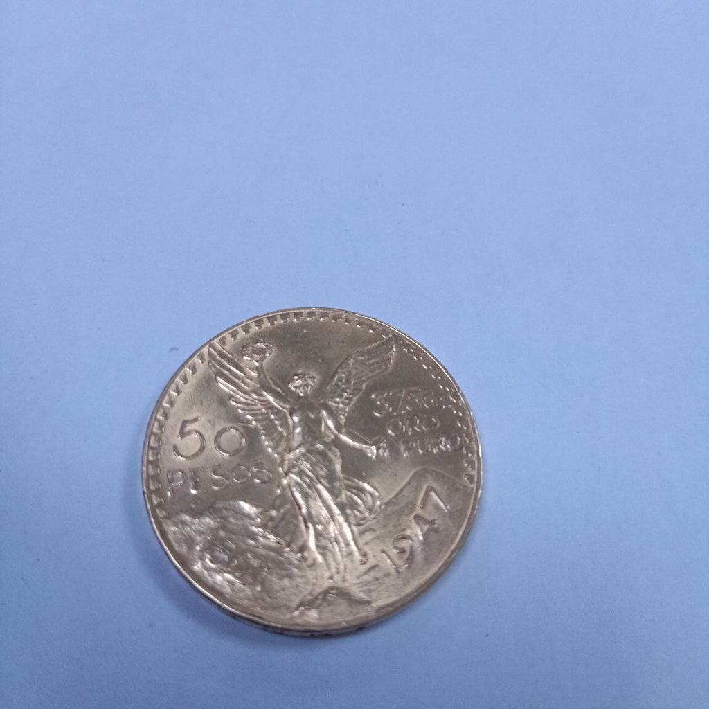 K1 41.7 GRMS - DESC. 0 GRAMOS - 21 K - AVALÚO 77311.8 * * IDENTIFICACIÓN MONEDA NOMINATIVA. * MONEDAS PESOS 50 PESO (SEMINUEVO)