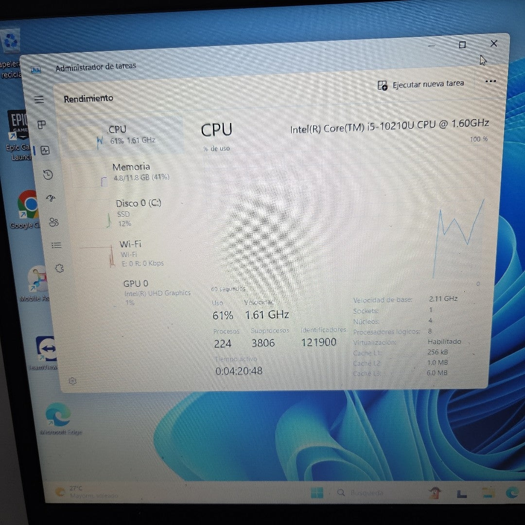 LAPTOP LENOVO IDEAPAD 3 15IML05 (2022) 512 GB SSD 12 GB RAM (SEMINUEVO)