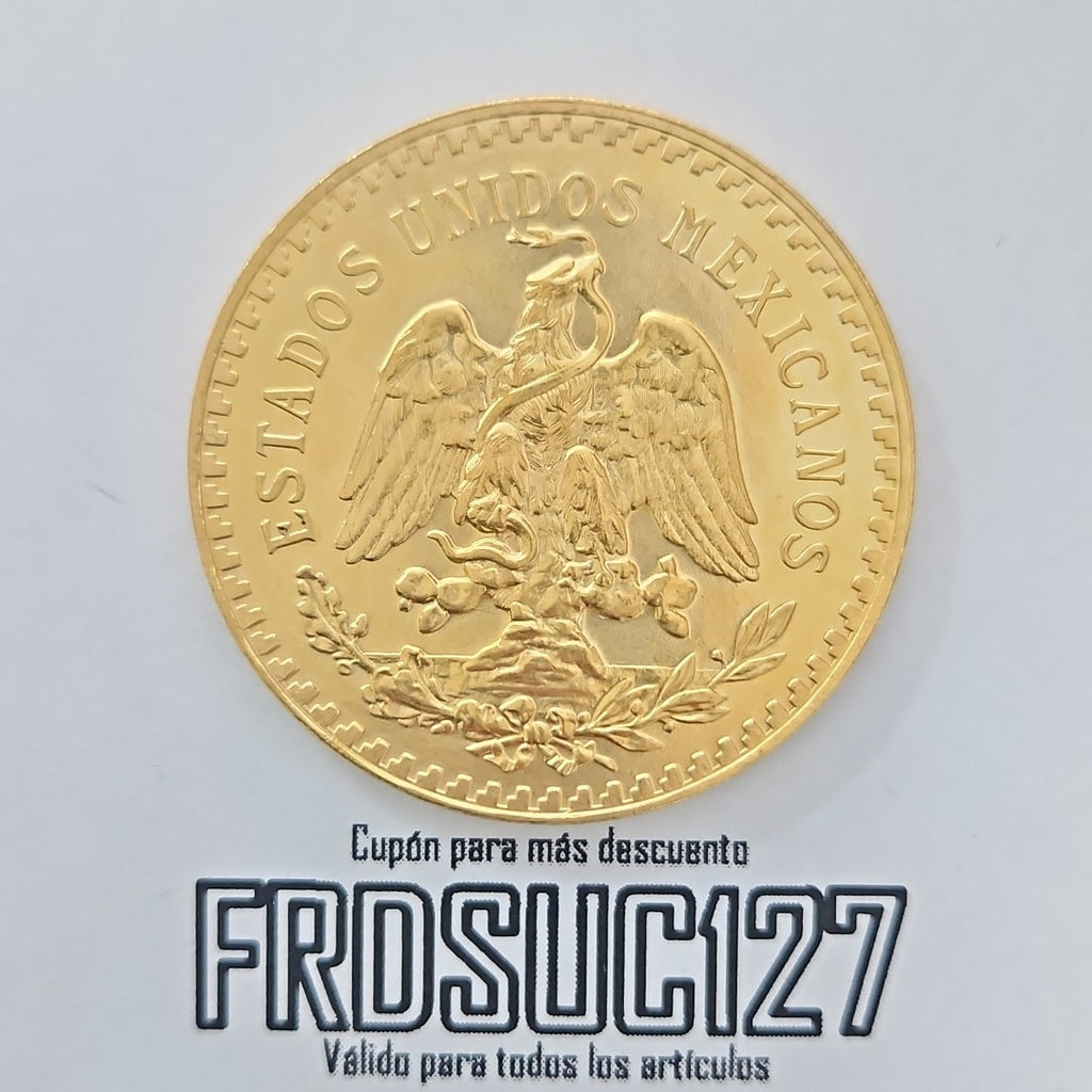 K1 41.6 GRMS - DESC. 0 GRAMOS - 21 K - AVALÚO 77126.4 * * IDENTIFICACIÓN MONEDA NOMINATIVA. * MONEDAS PESOS 50 PESO (SEMINUEVO)