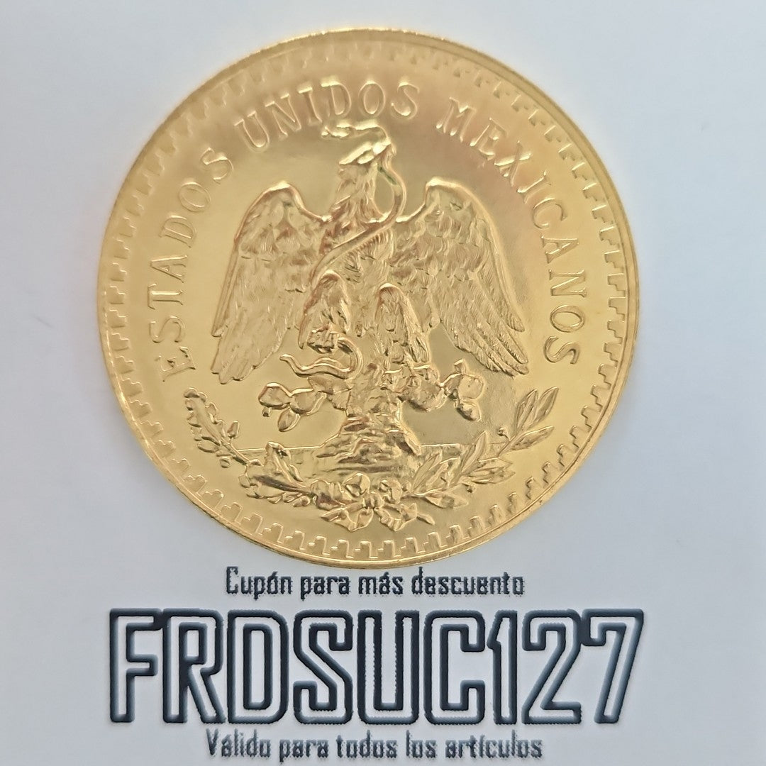 K1 41.6 GRMS - DESC. 0 GRAMOS - 21 K - AVALÚO 71884.8 * * IDENTIFICACIÓN MONEDA NOMINATIVA. * MONEDAS PESOS 50 PESO (SEMINUEVO)
