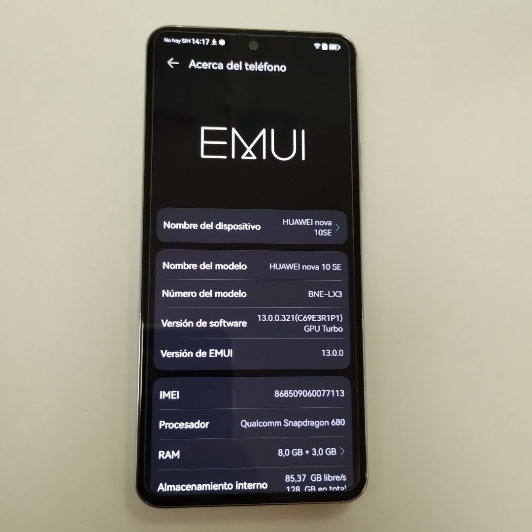 CELULAR HUAWEI NOVA 10 SE BNE-LX3 128 GB 8 GB RAM (SEMINUEVO)