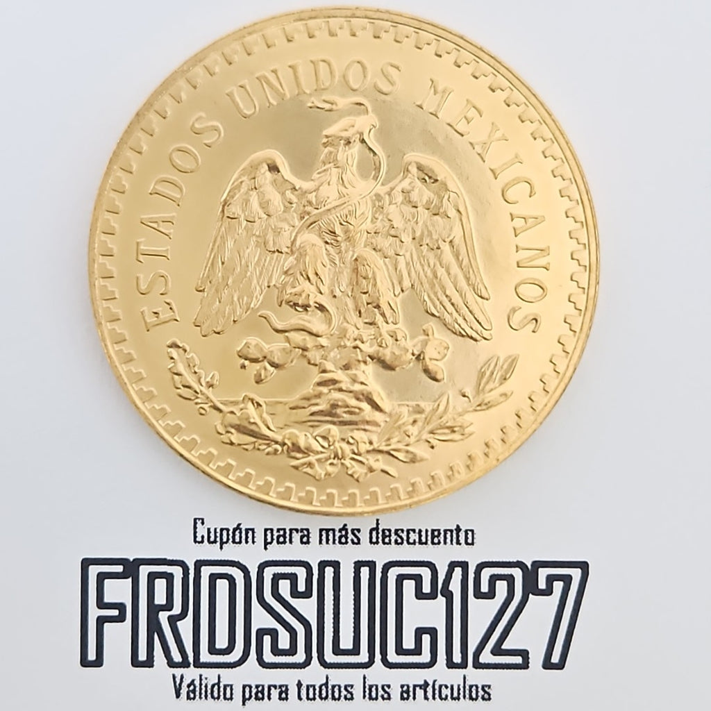 K1 41.6 GRMS - DESC. 0 GRAMOS - 21 K - AVALÚO 76003.2 * * IDENTIFICACIÓN MONEDA NOMINATIVA. * MONEDAS PESOS 50 PESO (SEMINUEVO)