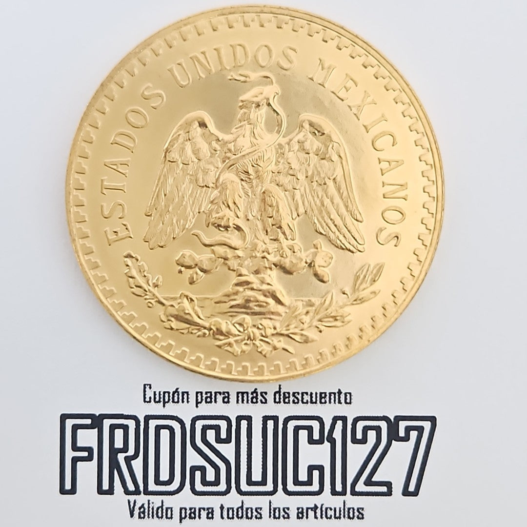 K1 41.6 GRMS - DESC. 0 GRAMOS - 21 K - AVALÚO 76003.2 * * IDENTIFICACIÓN MONEDA NOMINATIVA. * MONEDAS PESOS 50 PESO (SEMINUEVO)