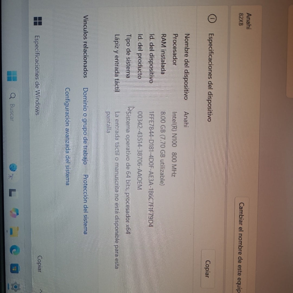 LAPTOP LENOVO IDEAPAD SLIM 3 15IAN8 (2023) 256 GB SSD 8 GB RAM (SEMINUEVO)