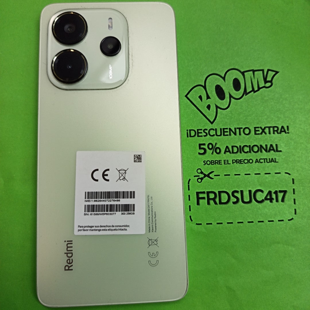 CELULAR XIAOMI REDMI NOTE 14 24117RN76L (2025) 256 GB 8 GB RAM (SEMINUEVO)