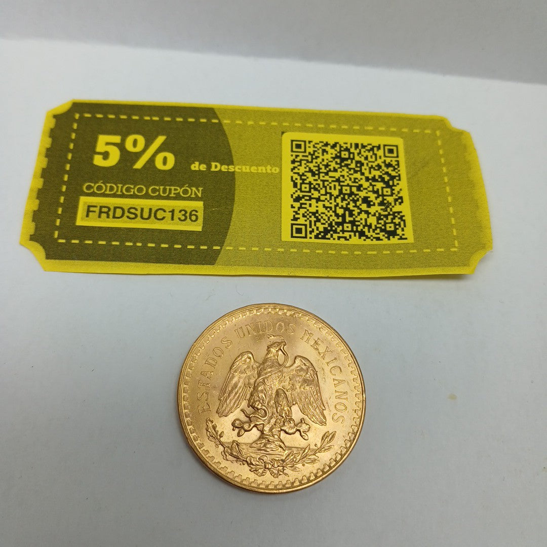 K1 41,60 GRMS - DTO. 0,00 GRMS - 21 K - AVALÚO 79534,21 * IDENTIFICACIÓN MONEDA NOMINATIVA * MONEDAS PESOS 50 PESOS (SEMINUEVO)