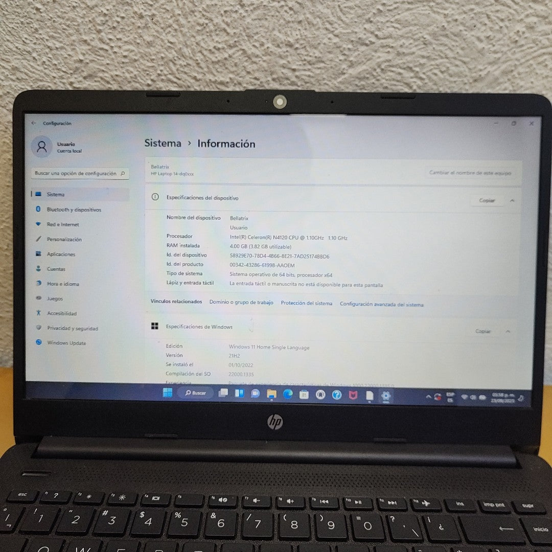 LAPTOP HP 14-DQ0510LA (2022) 256 GB SSD 4 GB RAM (SEMINUEVO)
