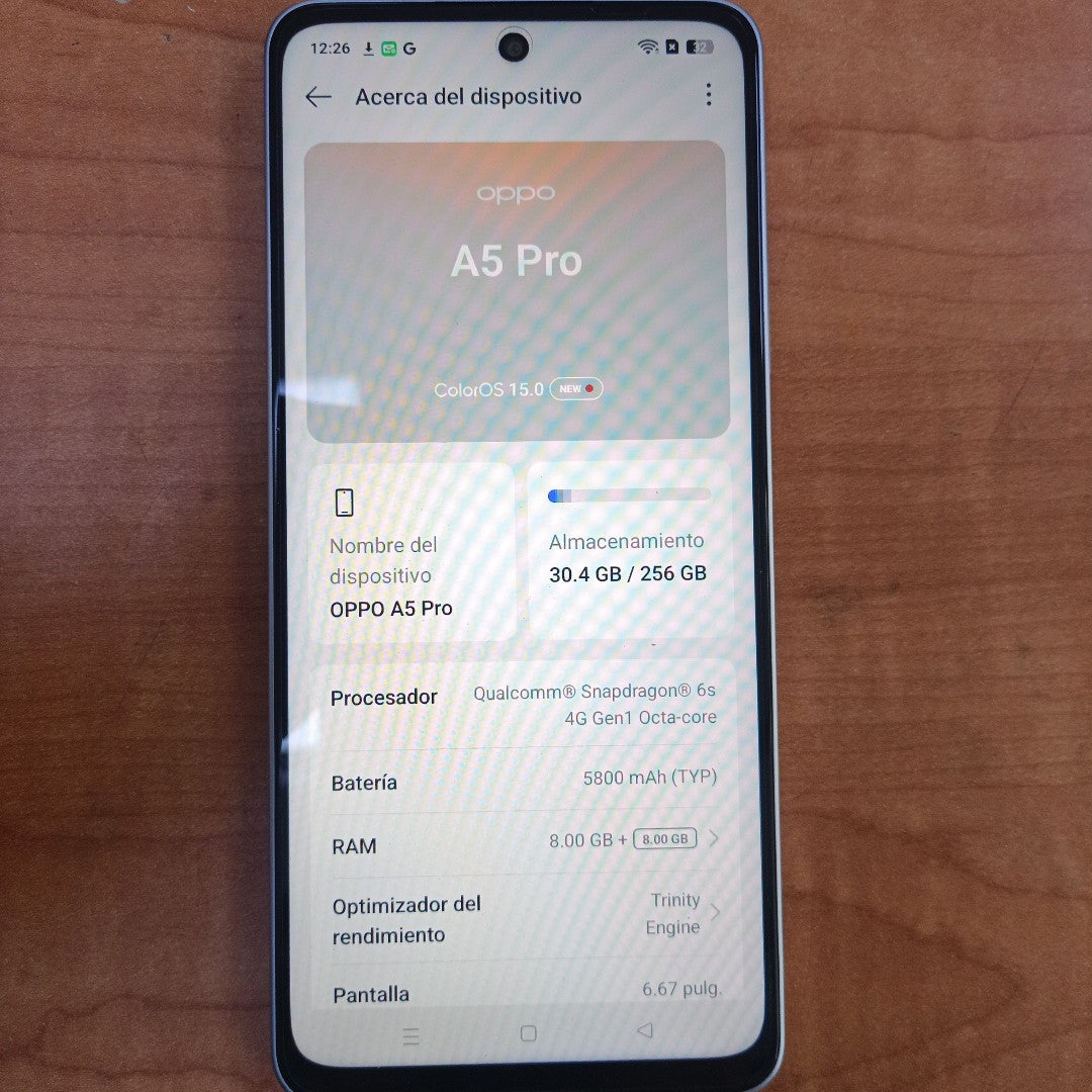 CELULAR OPPO  A5 PRO CPH2711 (2025) 256 GB 8 GB RAM (SEMINUEVO)