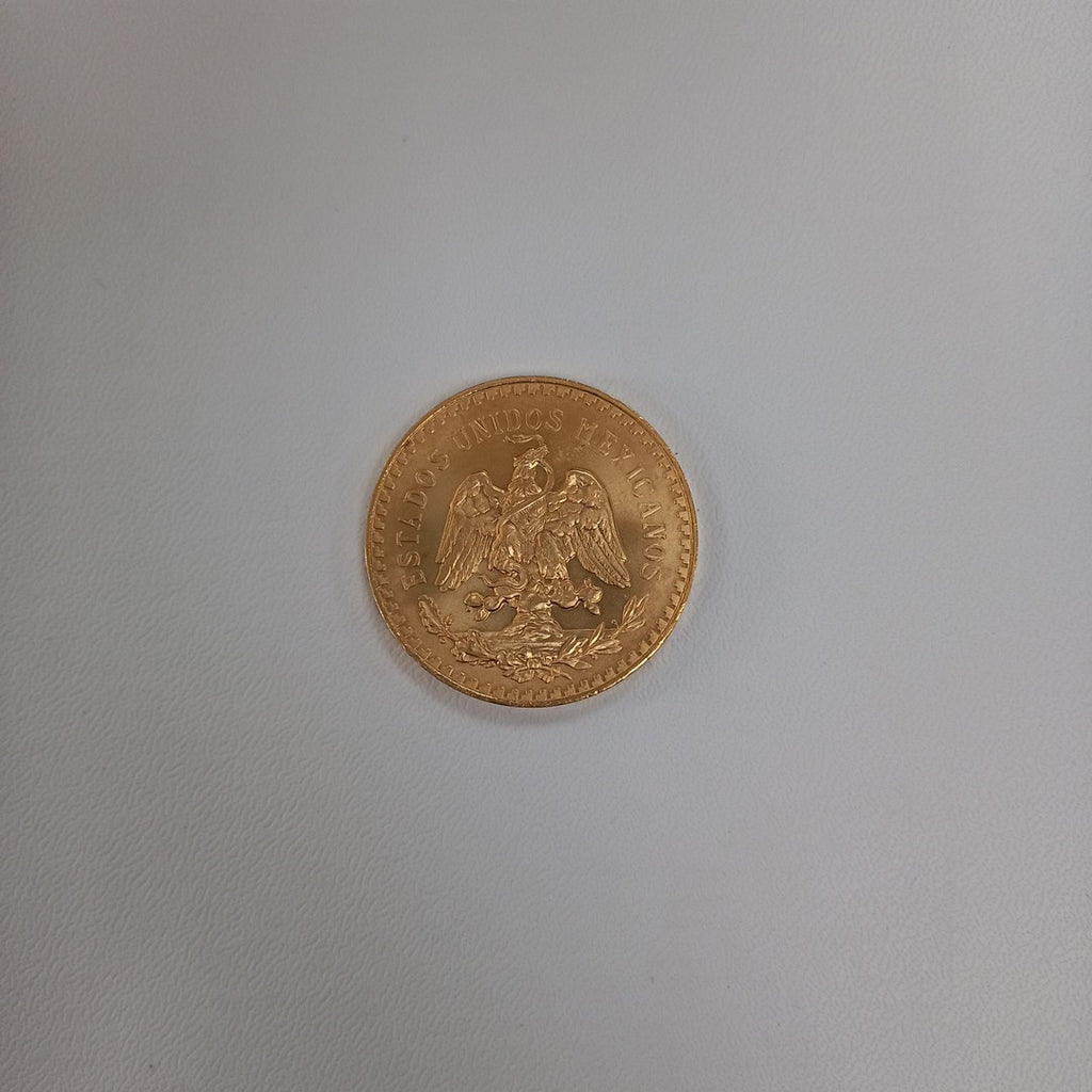 K1 41.6 GRMS - DESC. 0 GRAMOS - 21 K - AVALÚO 75254.4 * * IDENTIFICACIÓN MONEDA NOMINATIVA. * MONEDAS PESOS 50 PESO (SEMINUEVO)