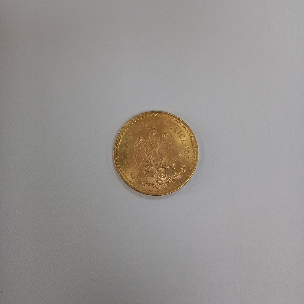 K1 41.6 GRMS - DESC. 0 GRAMOS - 21 K - AVALÚO 75254.4 * * IDENTIFICACIÓN MONEDA NOMINATIVA. * MONEDAS PESOS 50 PESO (SEMINUEVO)