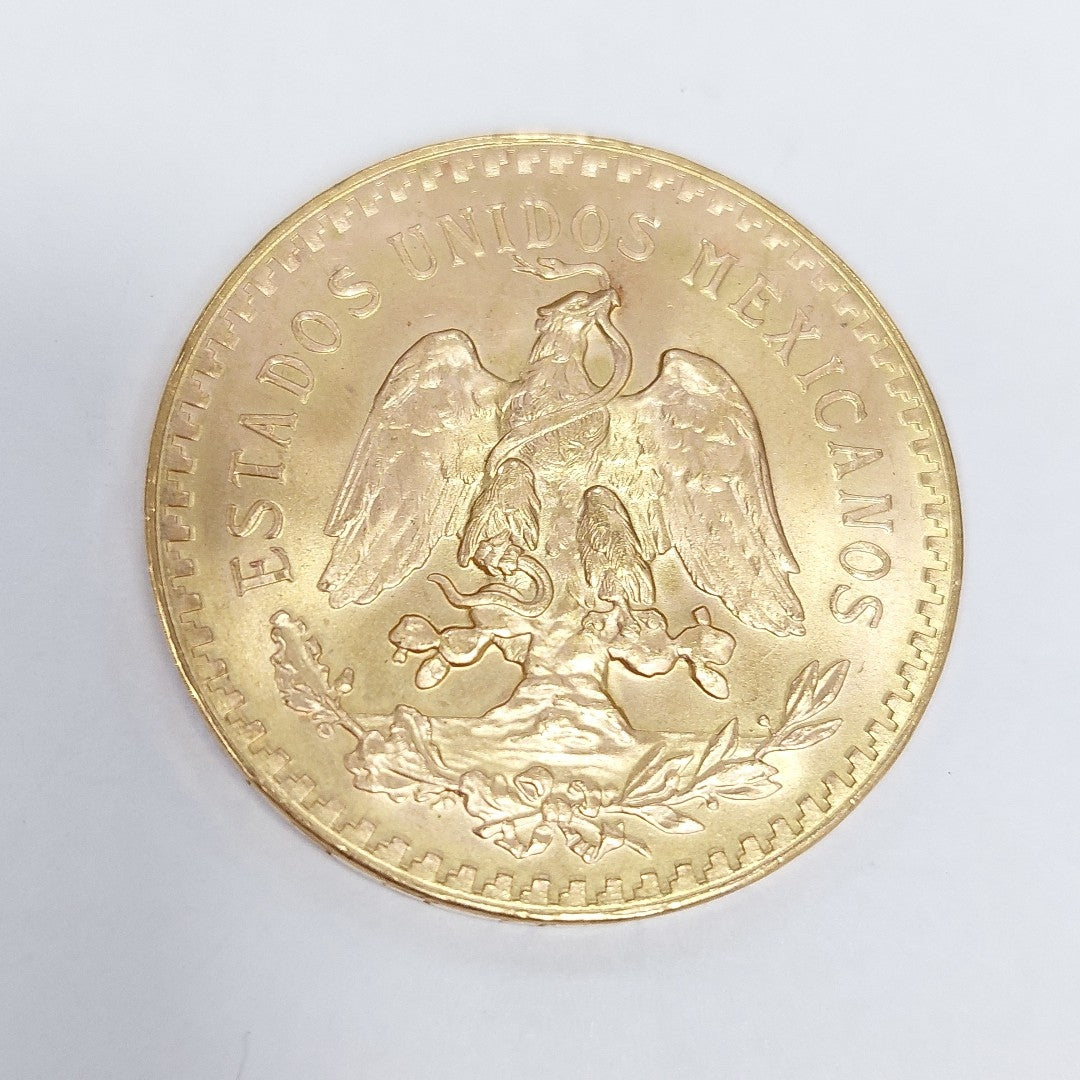 K1 41.6 GRMS - DESC. 0 GRAMOS - 21 K - AVALÚO 77126.4 * * IDENTIFICACIÓN MONEDA NOMINATIVA. * MONEDAS PESOS 50 PESO (SEMINUEVO)