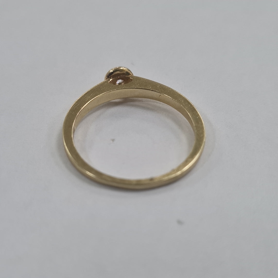 10024ANC00065B913 FRD6 SOLITARIO CON CIRCONIA REDONDA ORO 14K 2.4GRS (NUEVO)