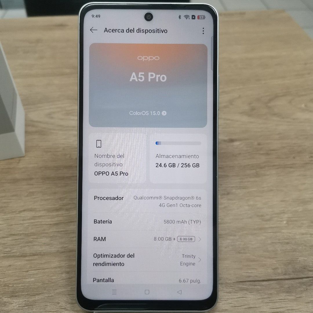CELULAR OPPO  A5 PRO CPH2711 (2025) 256 GB 8 GB RAM (SEMINUEVO)