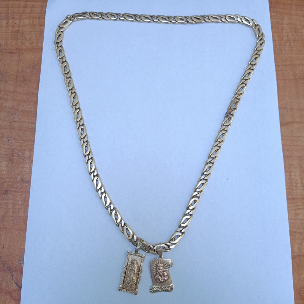 CADENA, DIJE. ORO. 14 K 128.8 GRMS (SEMINUEVO)