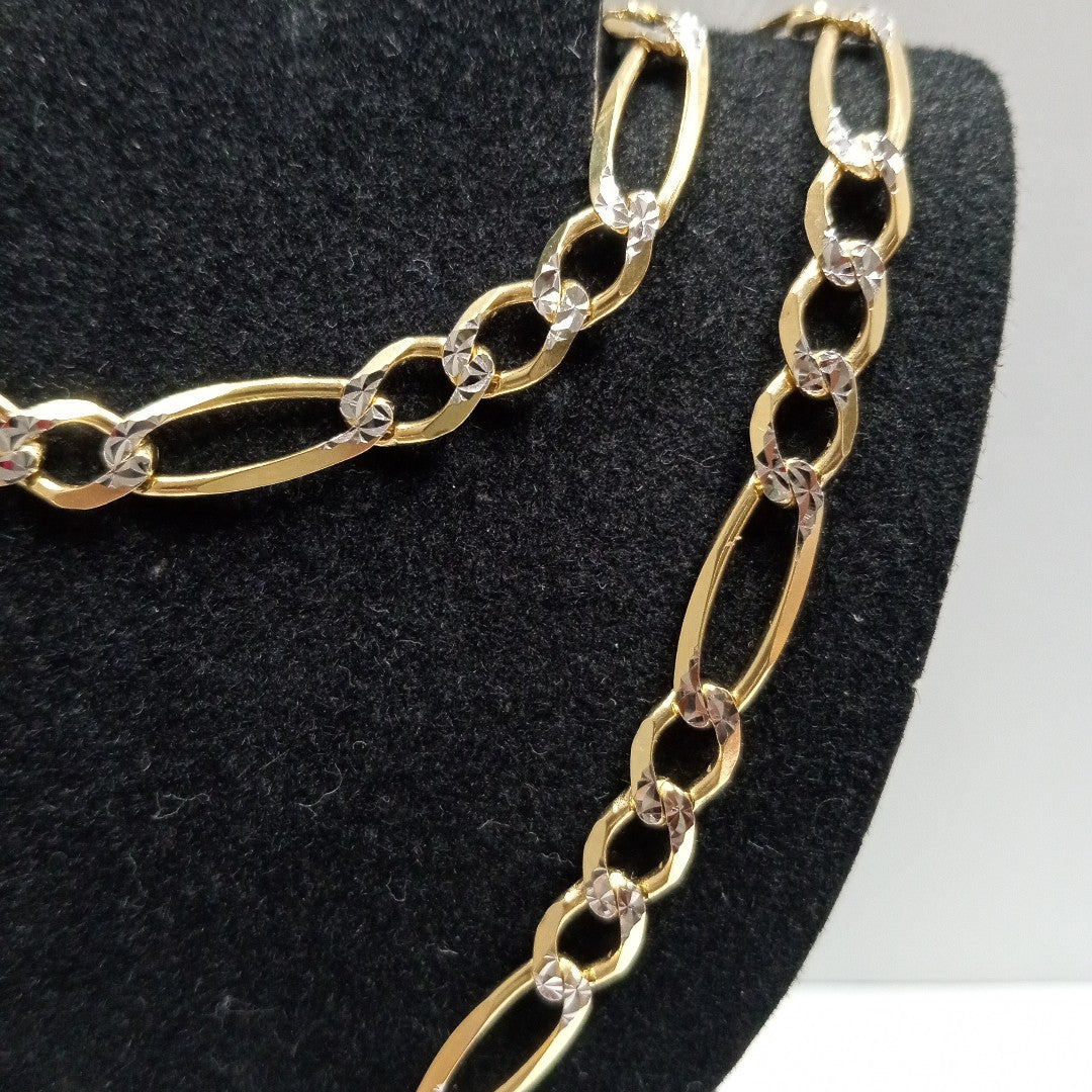 CADENAS CARTIER 3*1 DIAMANTADA ORO 14K 23.5 (NUEVO)