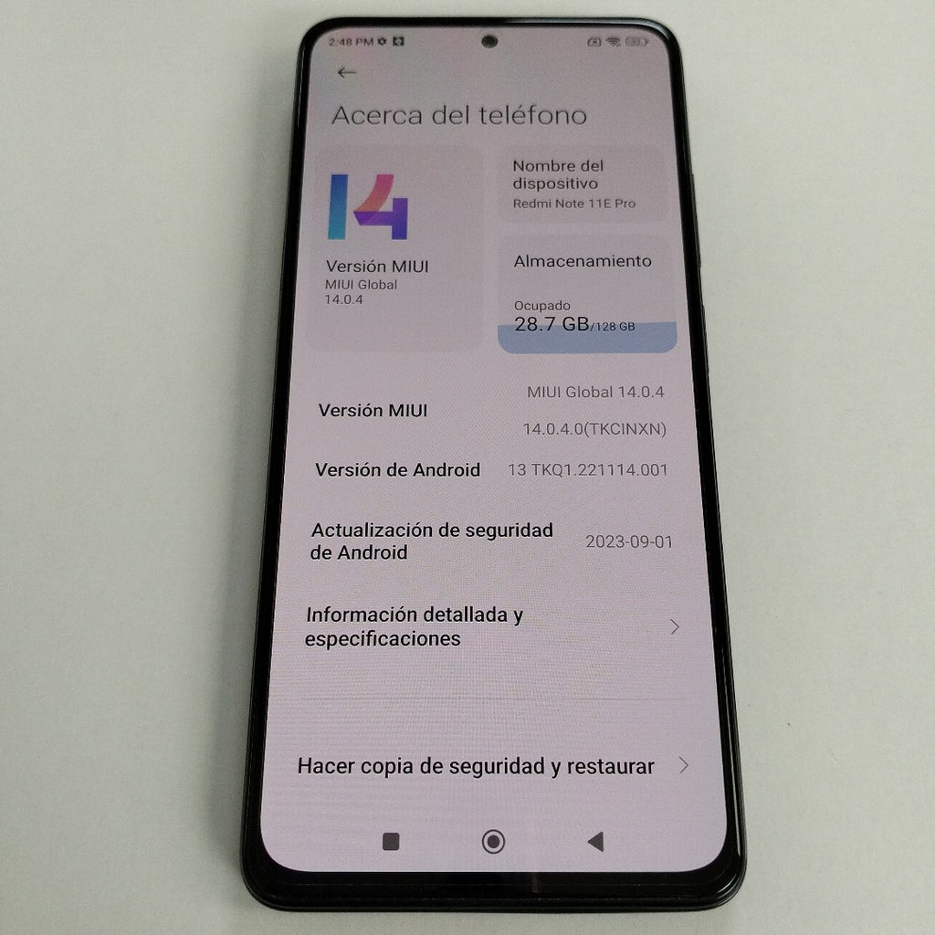 CELULAR XIAOMI REDMI NOTE 11E PRO 2201116SC (2022) 128 GB 8 GB RAM (SEMINUEVO)
