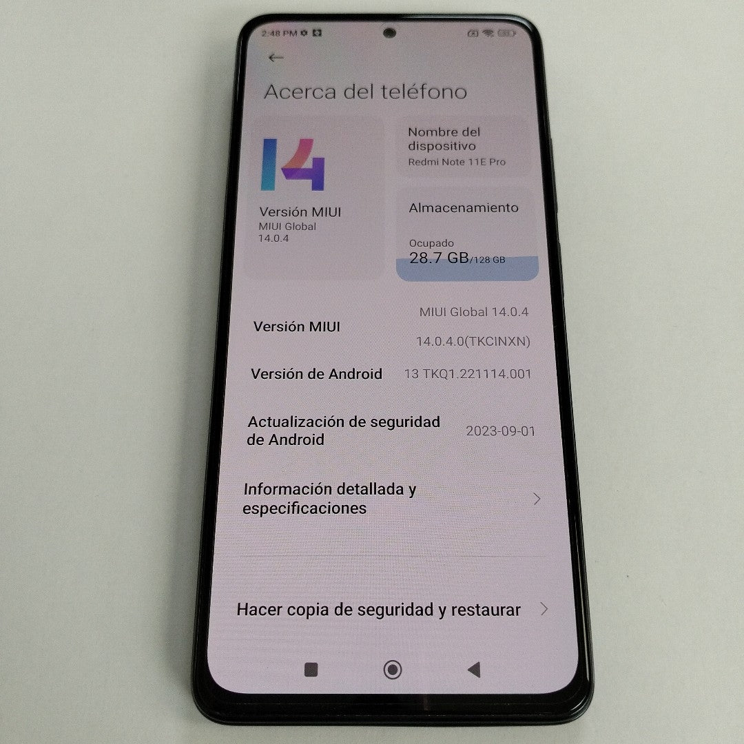 CELULAR XIAOMI REDMI NOTE 11E PRO 2201116SC (2022) 128 GB 8 GB RAM (SEMINUEVO)