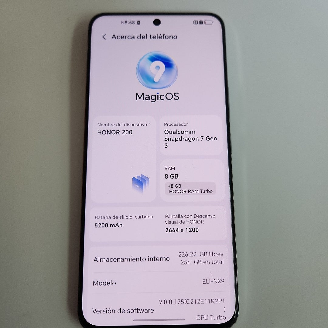 CELULAR HONOR 200 5G ELI-NX9 (2024) 256 GB 8 GB RAM (SEMINUEVO)