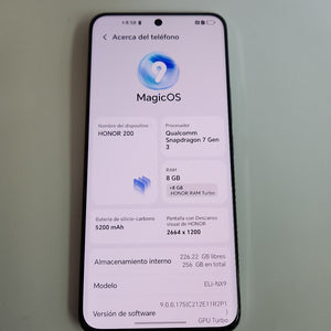 CELULAR HONOR 200 5G ELI-NX9 (2024) 256 GB 8 GB RAM (SEMINUEVO)