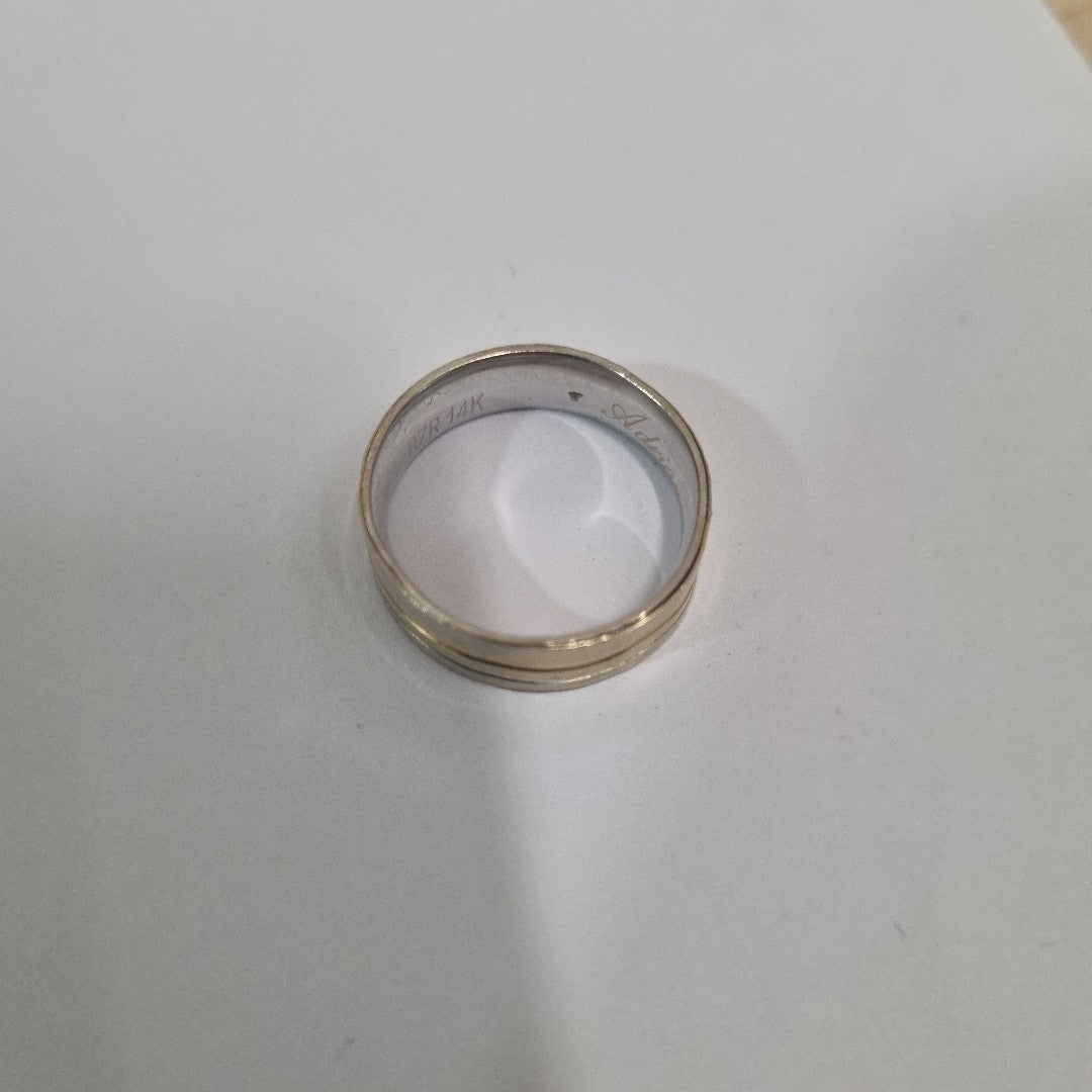 ARGOLLA. ORO, ORO BLANCO. 14 K 2.9 GRMS (SEMINUEVO)