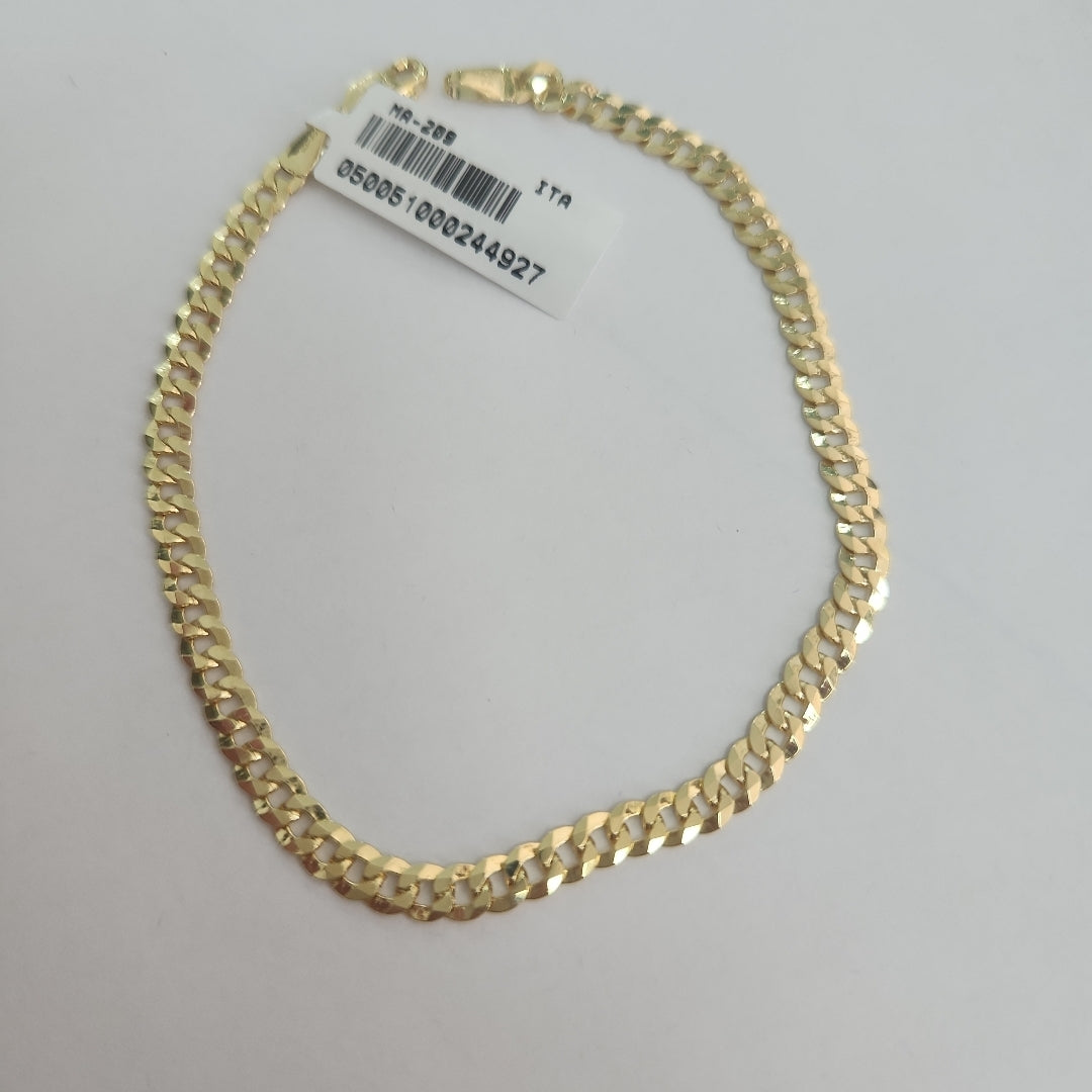 PULSERAS CABALLERO BARBADA AMARILLA ORO 14K 5 (NUEVO)