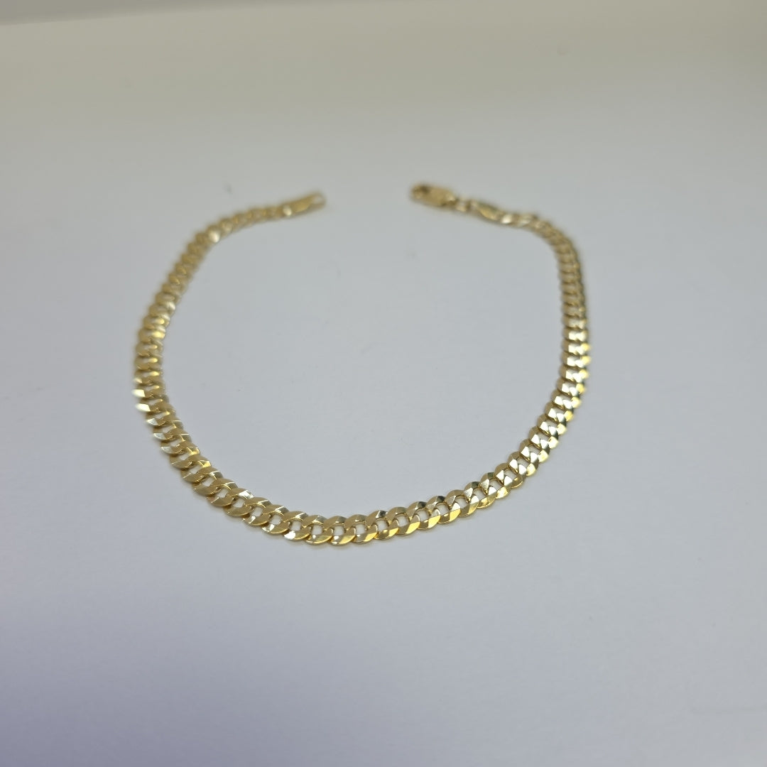 PULSERAS CABALLERO BARBADA AMARILLA ORO 14K 4.7 (NUEVO)