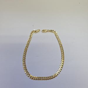 PULSERAS CABALLERO BARBADA AMARILLA ORO 14K 5.1 (NUEVO)