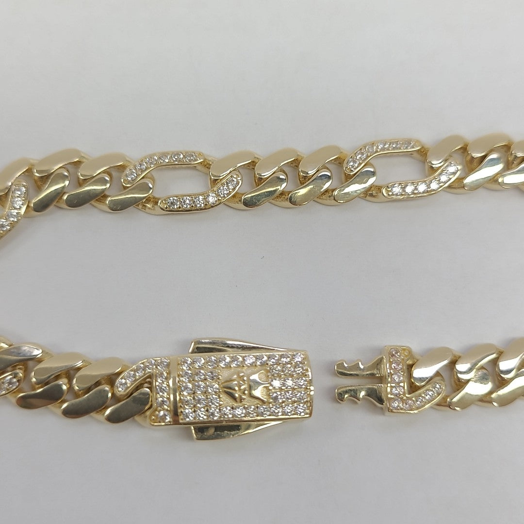 PULSERAS CABALLERO CARTIER 3*1 AMARILLA ORO 14K 11.2 (NUEVO)