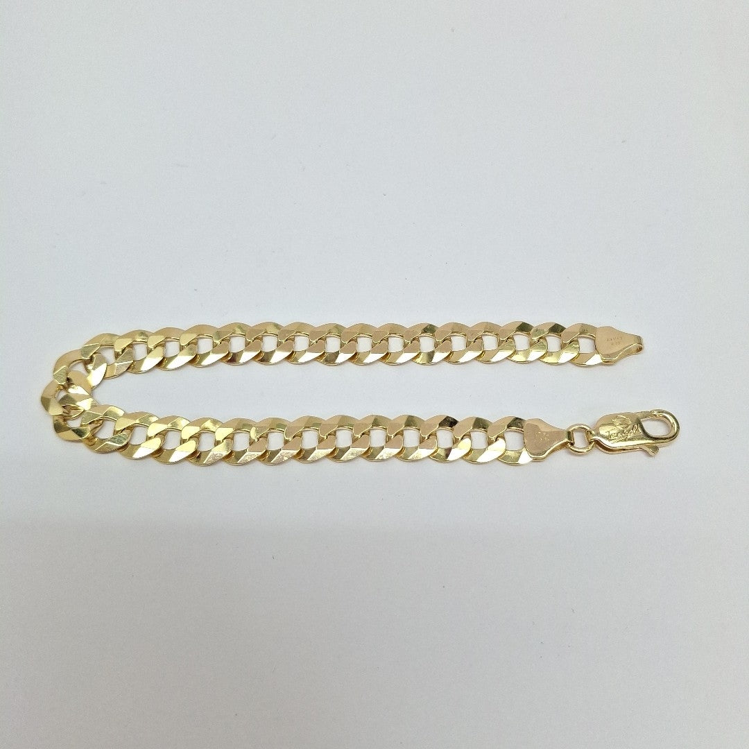 PULSERAS CABALLERO BARBADA AMARILLA ORO 14K 16 (NUEVO)