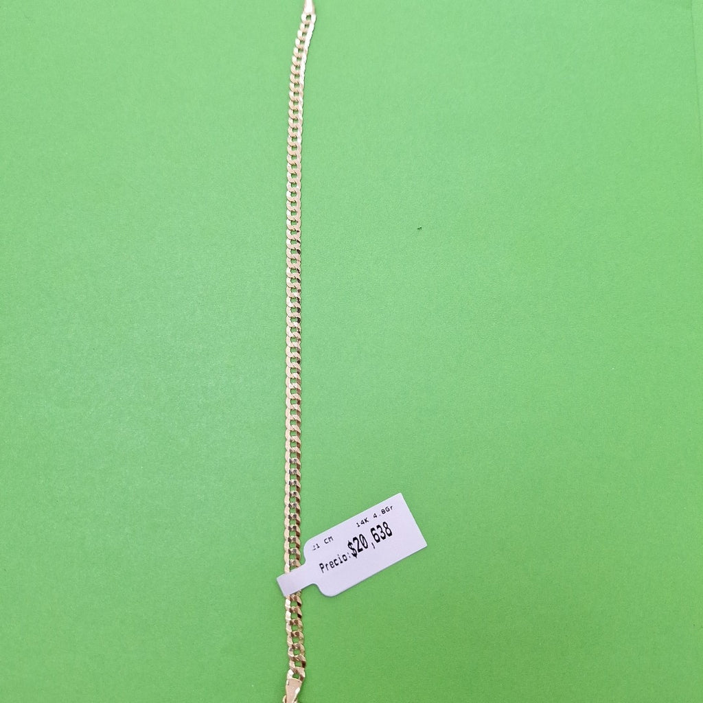 PULSERAS CABALLERO BARBADA AMARILLA ORO 14K 4.8 (NUEVO)