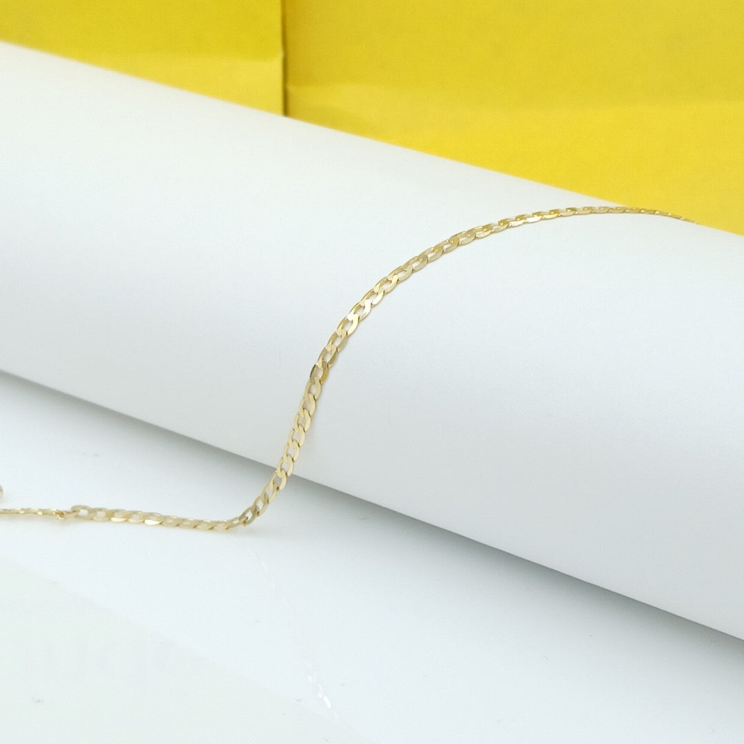 PULSERAS CABALLERO BARBADA AMARILLA ORO 14K 1.6 (NUEVO)