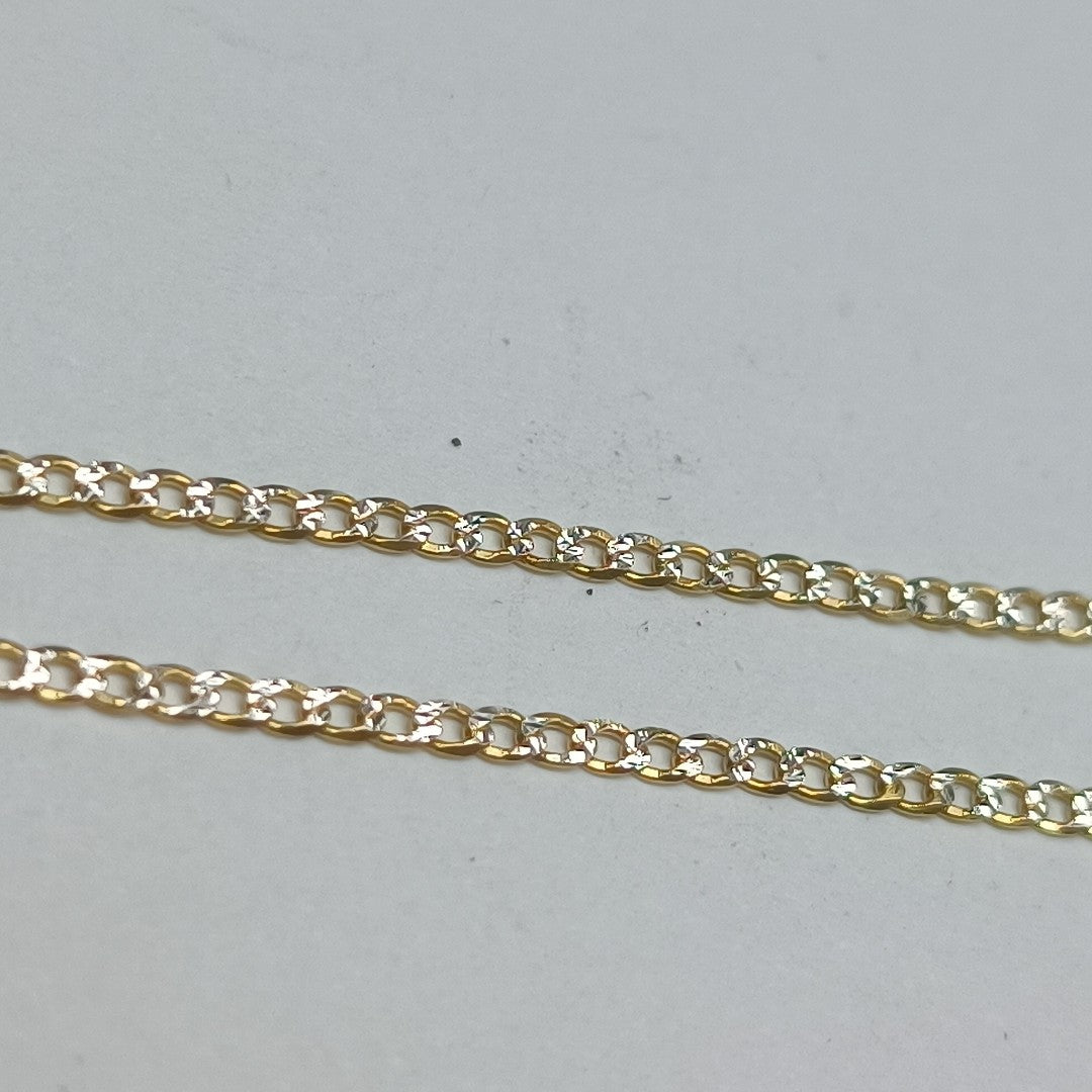 CADENAS BARBADA DIAMANTADA ORO 14K 2.1 (NUEVO)