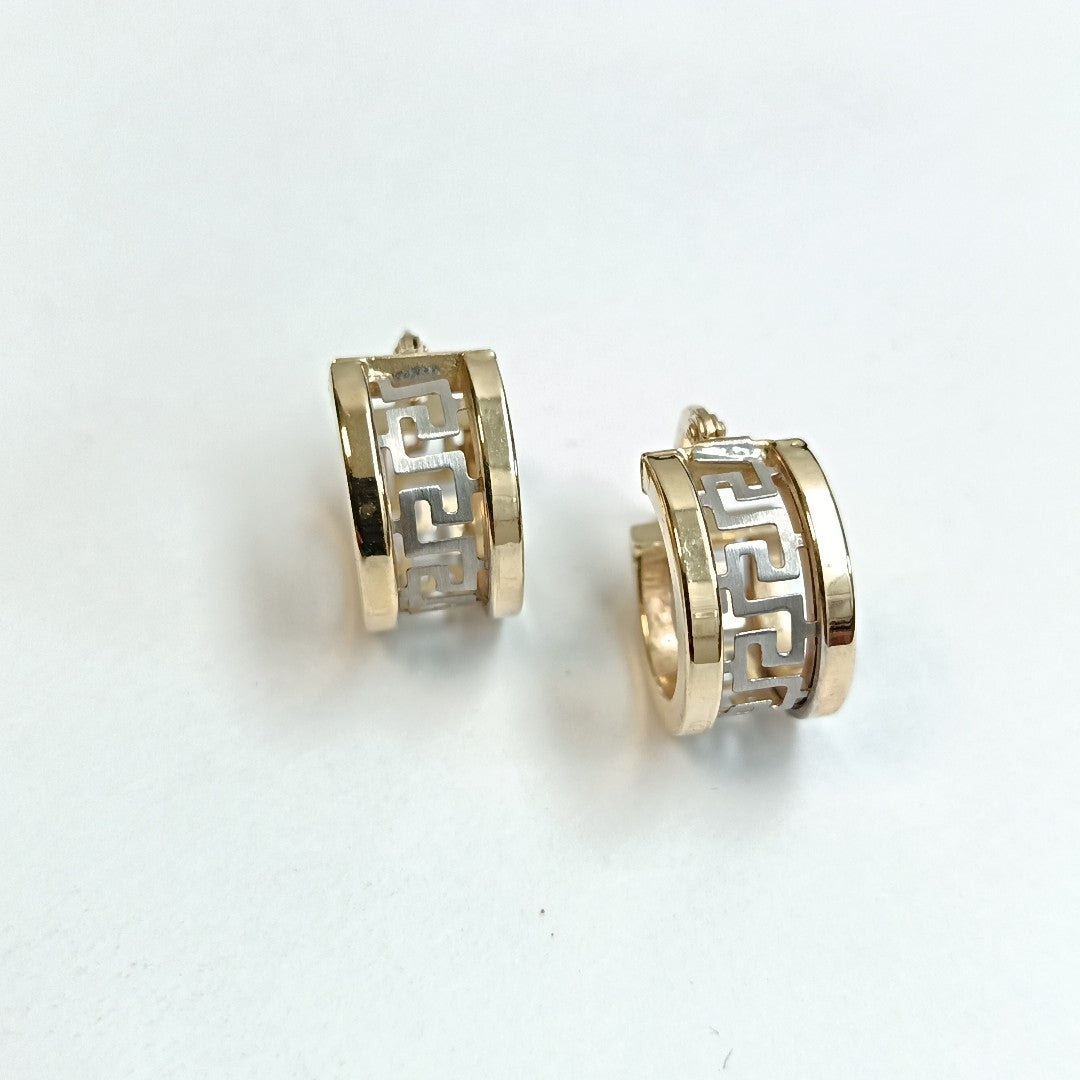 ARRACADAS PAR ORO COMBINADO 14 K 2,80 GRMS (SEMINUEVO)